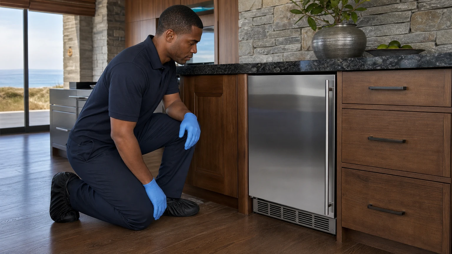 Undercounter ice maker diagnostic visit in the service area
