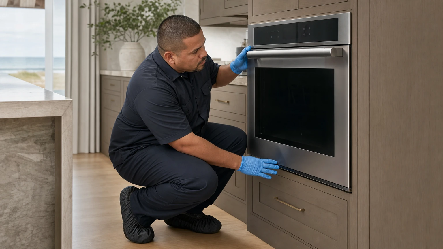 Built-in wall oven diagnostic visit in the service area