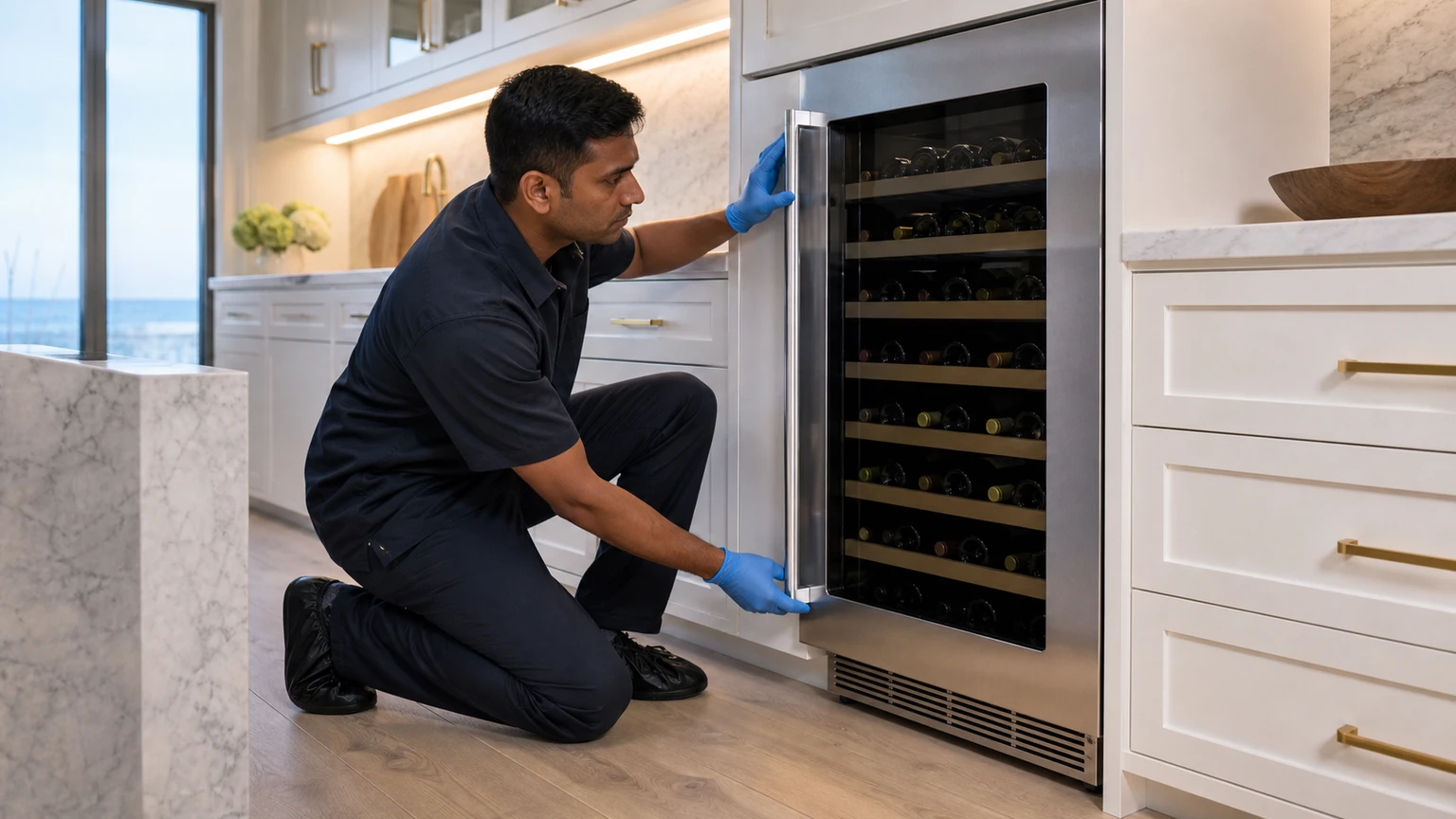 Built-in wine cooler diagnostic visit in the service area